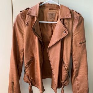 Faux Brown Leather Jacket